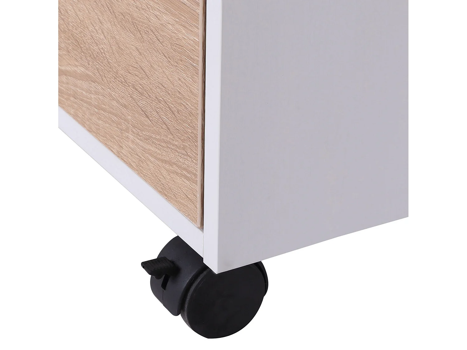 Armario archivador móvil roble y blanco 40x50x57,5 cm HOMCOM