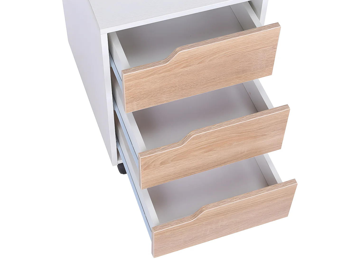 Armario archivador móvil roble y blanco 40x50x57,5 cm HOMCOM