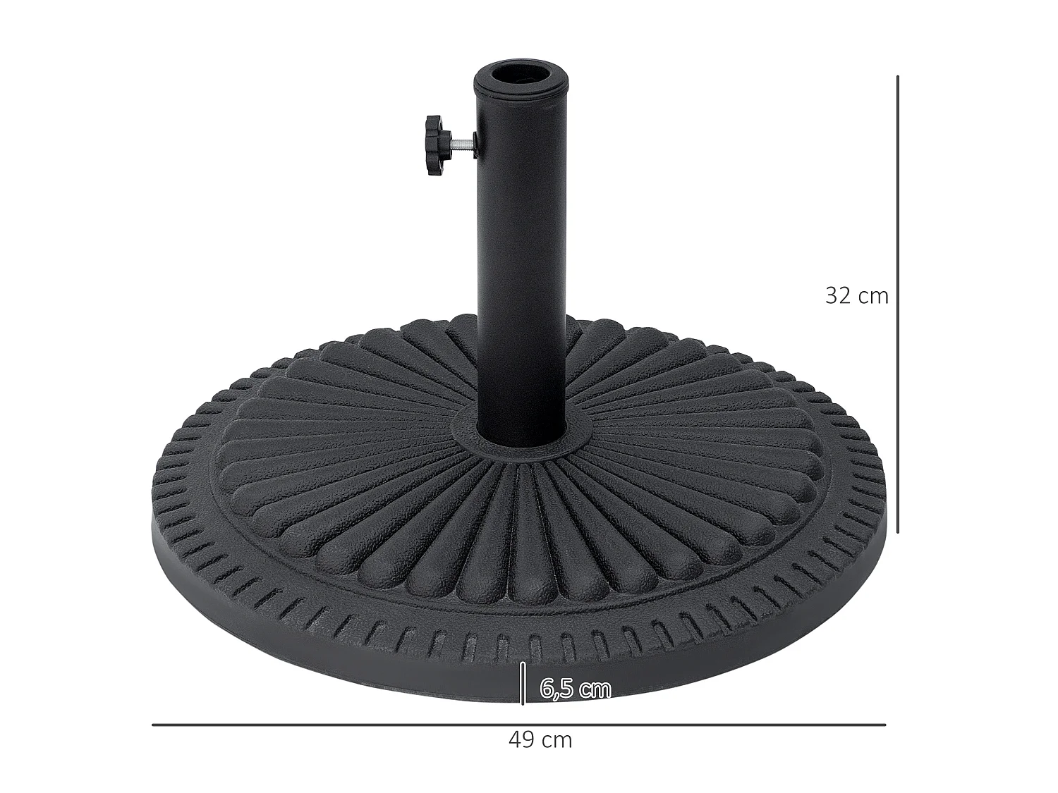 Base para sombrilla de jardín negro ø49x32 cm Outsunny