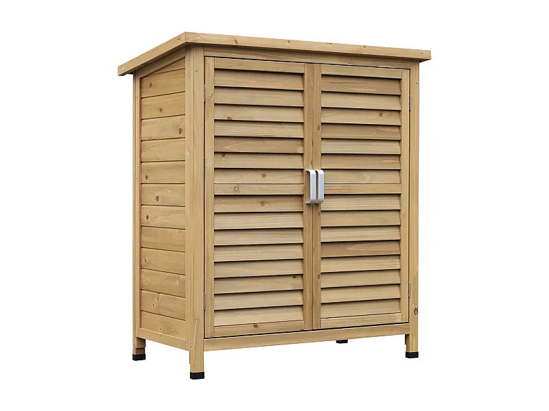 Caseta de jardín madera natural 87x46.5x96.5 cm Outsunny