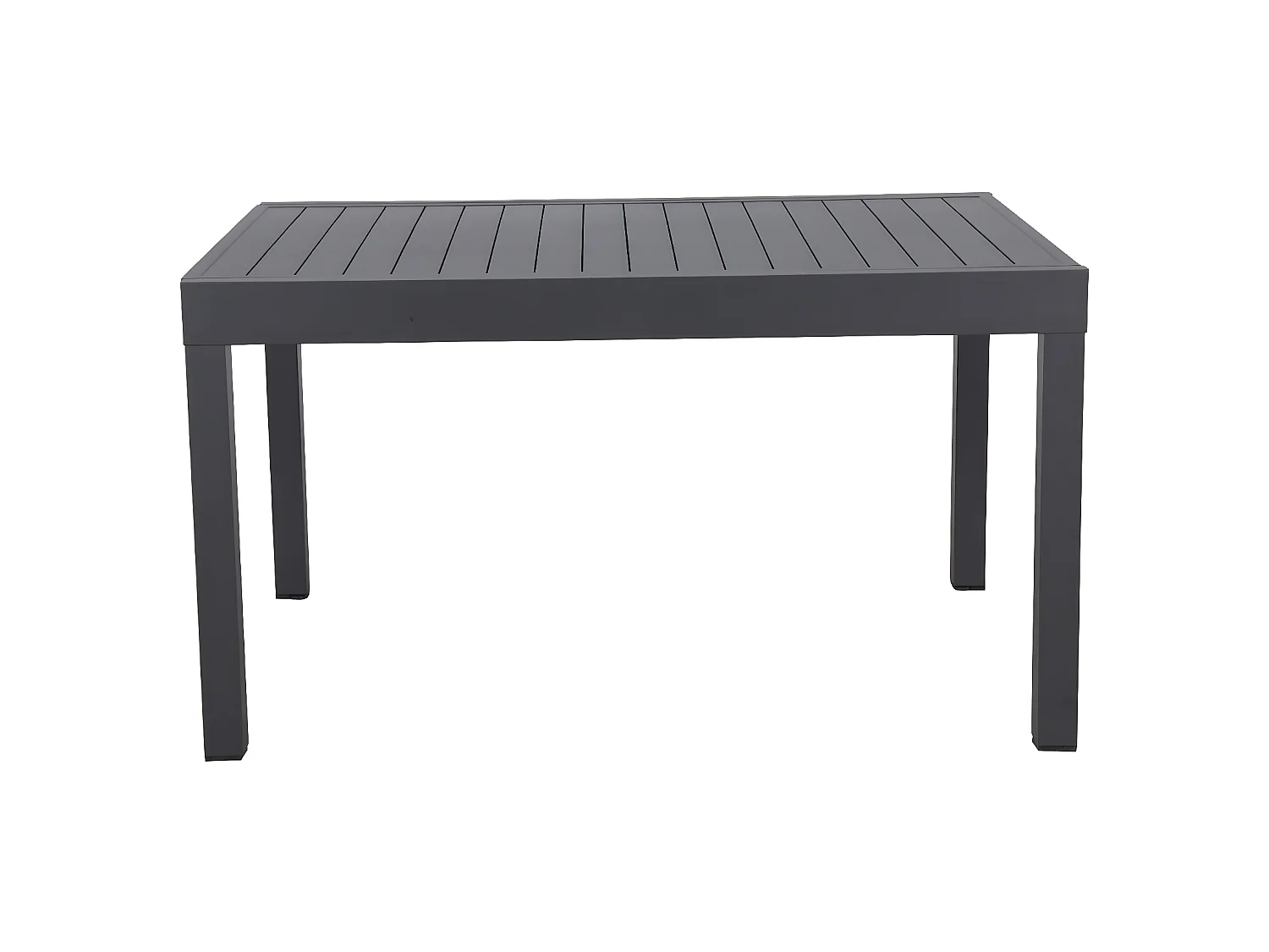 Table de jardin extensible en aluminium 270cm + 8 fauteuils empilables textilène anthracite gris - MILO 8