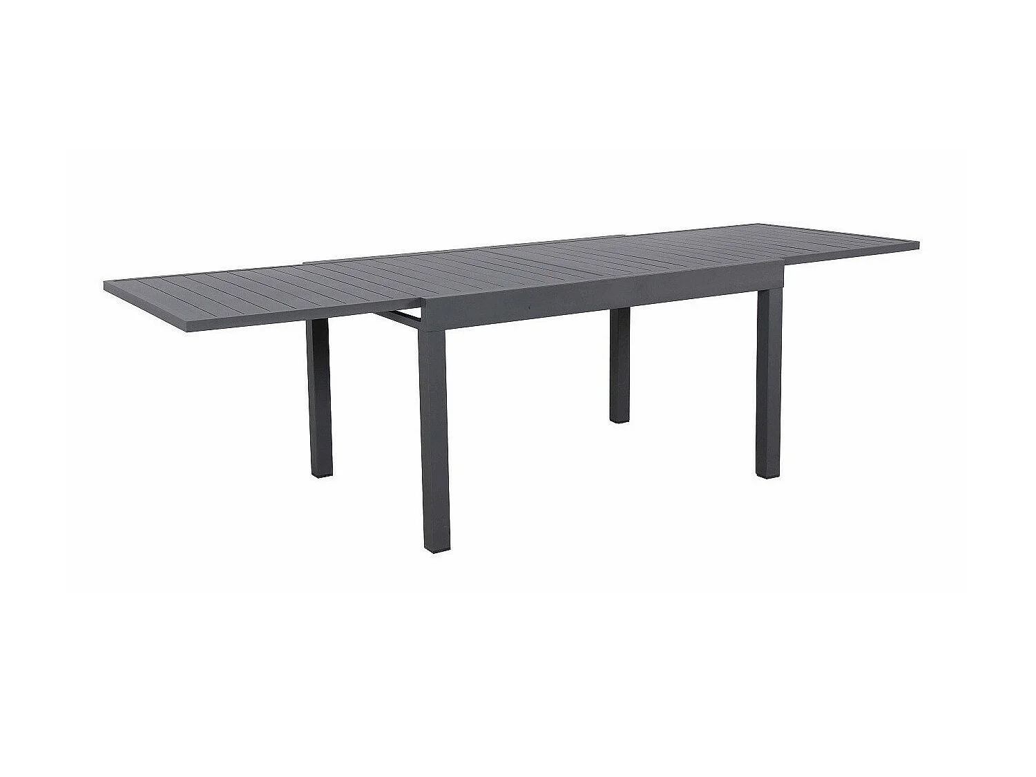 Table de jardin extensible en aluminium 270cm + 8 fauteuils empilables textilène anthracite gris - MILO 8