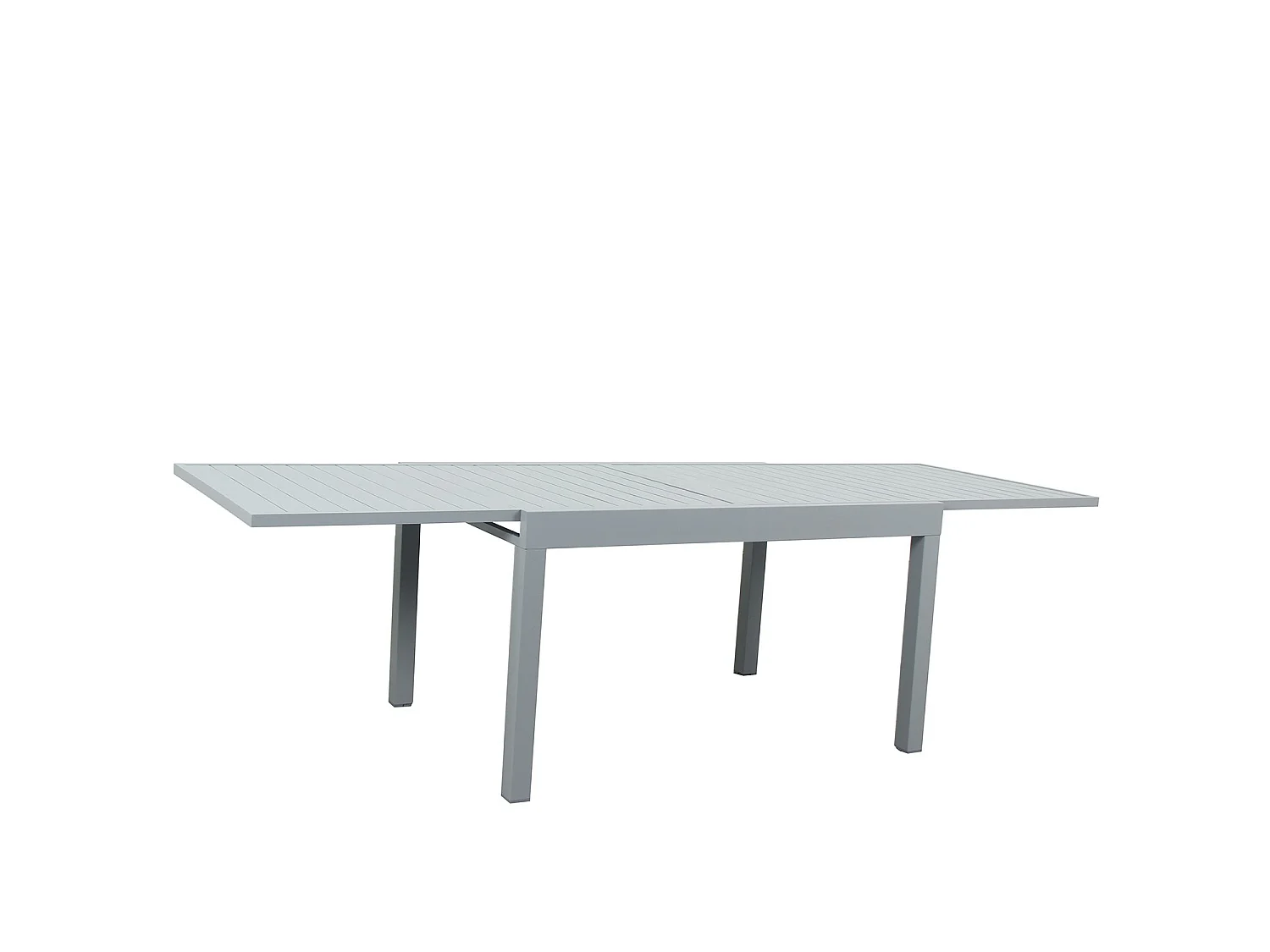 Table de jardin extensible aluminium 135/270cm + 8 fauteuils empilables textilène gris - ANDRA 8