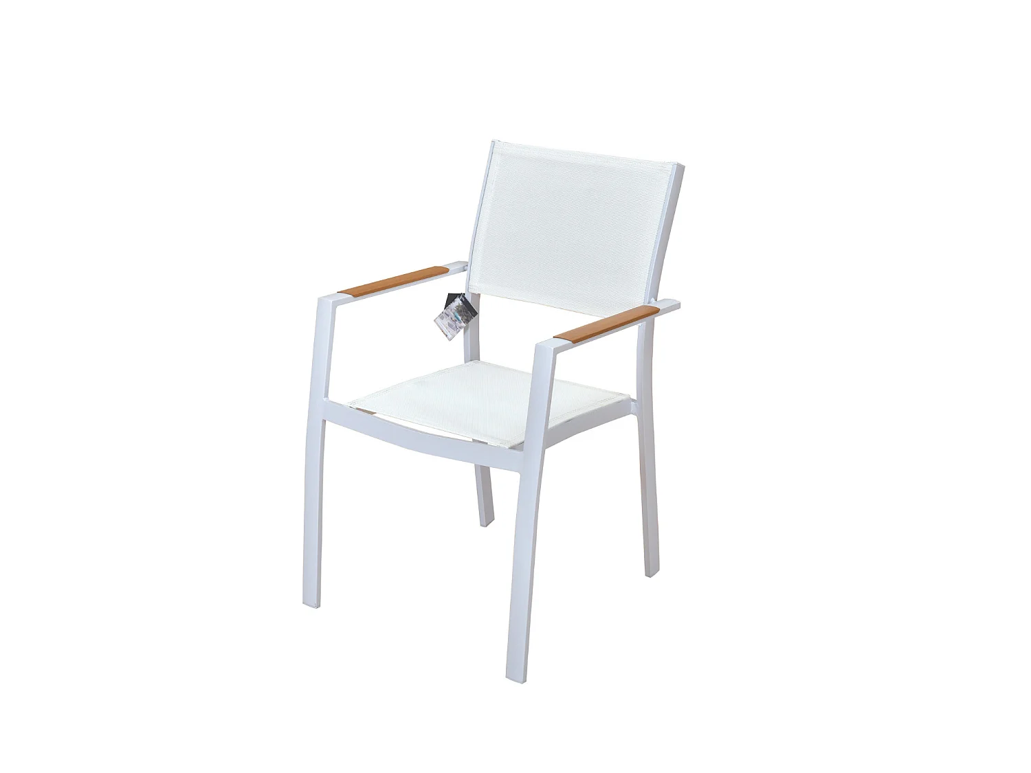 Table de jardin extensible aluminium blanche 200/300cm + 10 fauteuils empilables textilène - MARCEAU