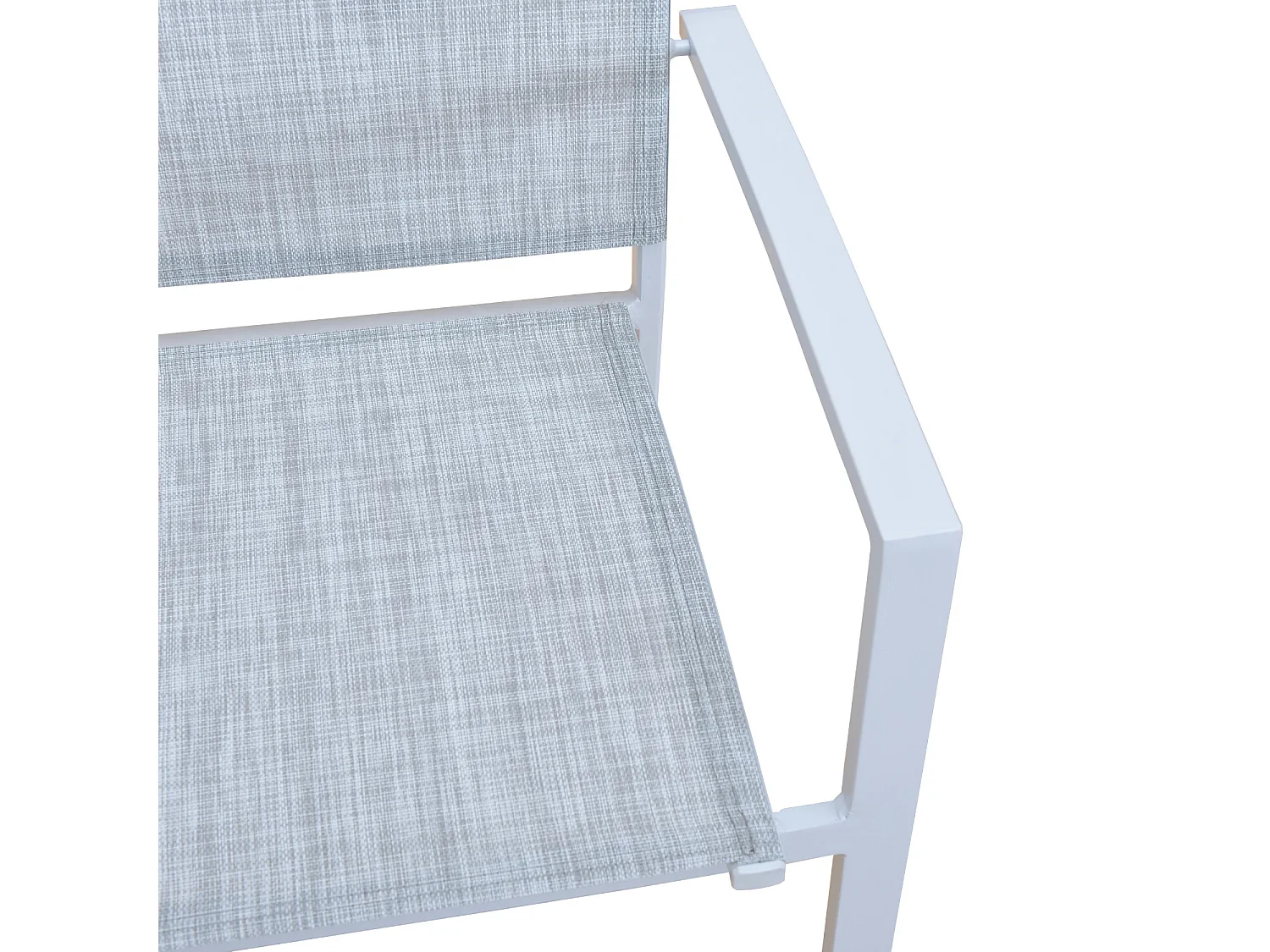 Table de jardin extensible aluminium blanc effet marbre 180/240cm + 8 fauteuils empilables textilène - ANIA