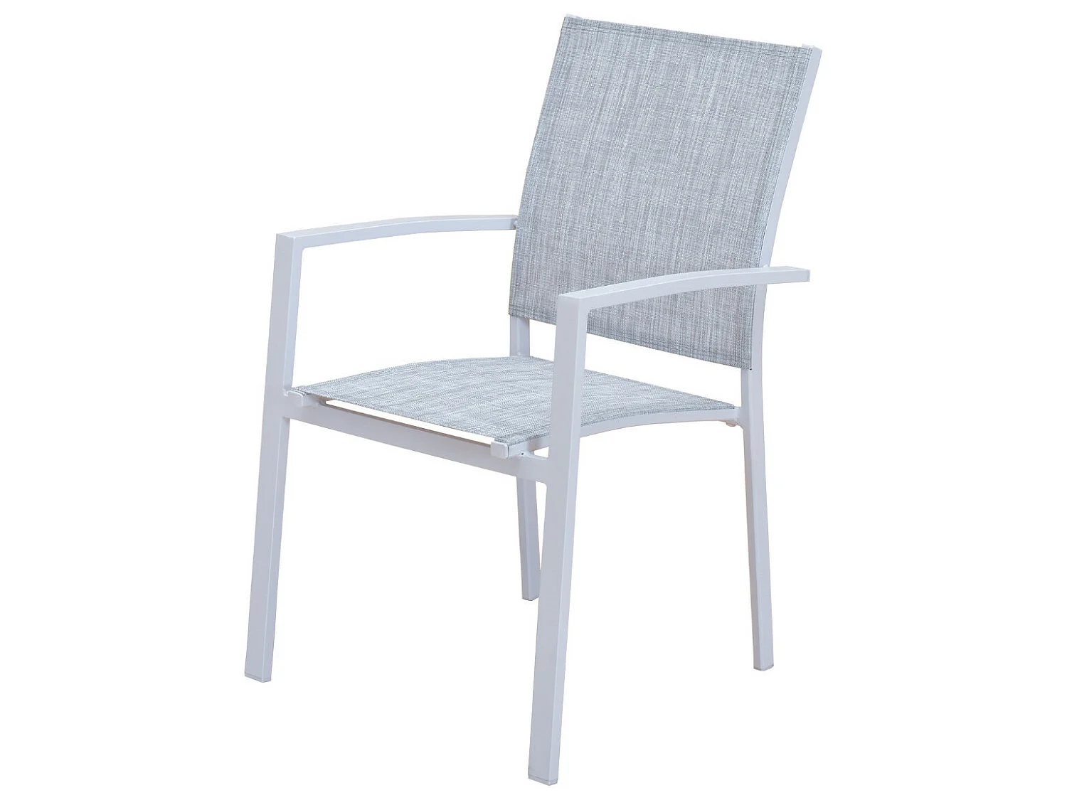 Table de jardin extensible aluminium blanc effet marbre 180/240cm + 8 fauteuils empilables textilène - ANIA