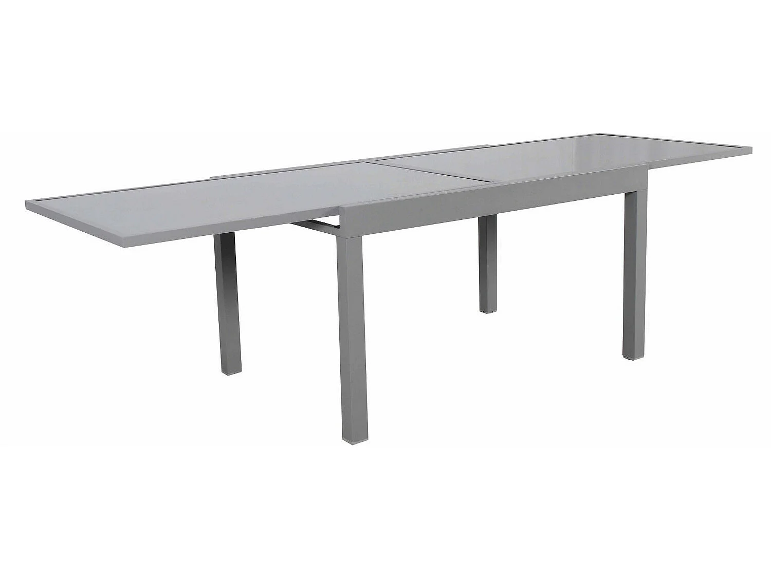 Table de jardin extensible aluminium 270cm + 8 fauteuils empilables textilène gris - LIO 8