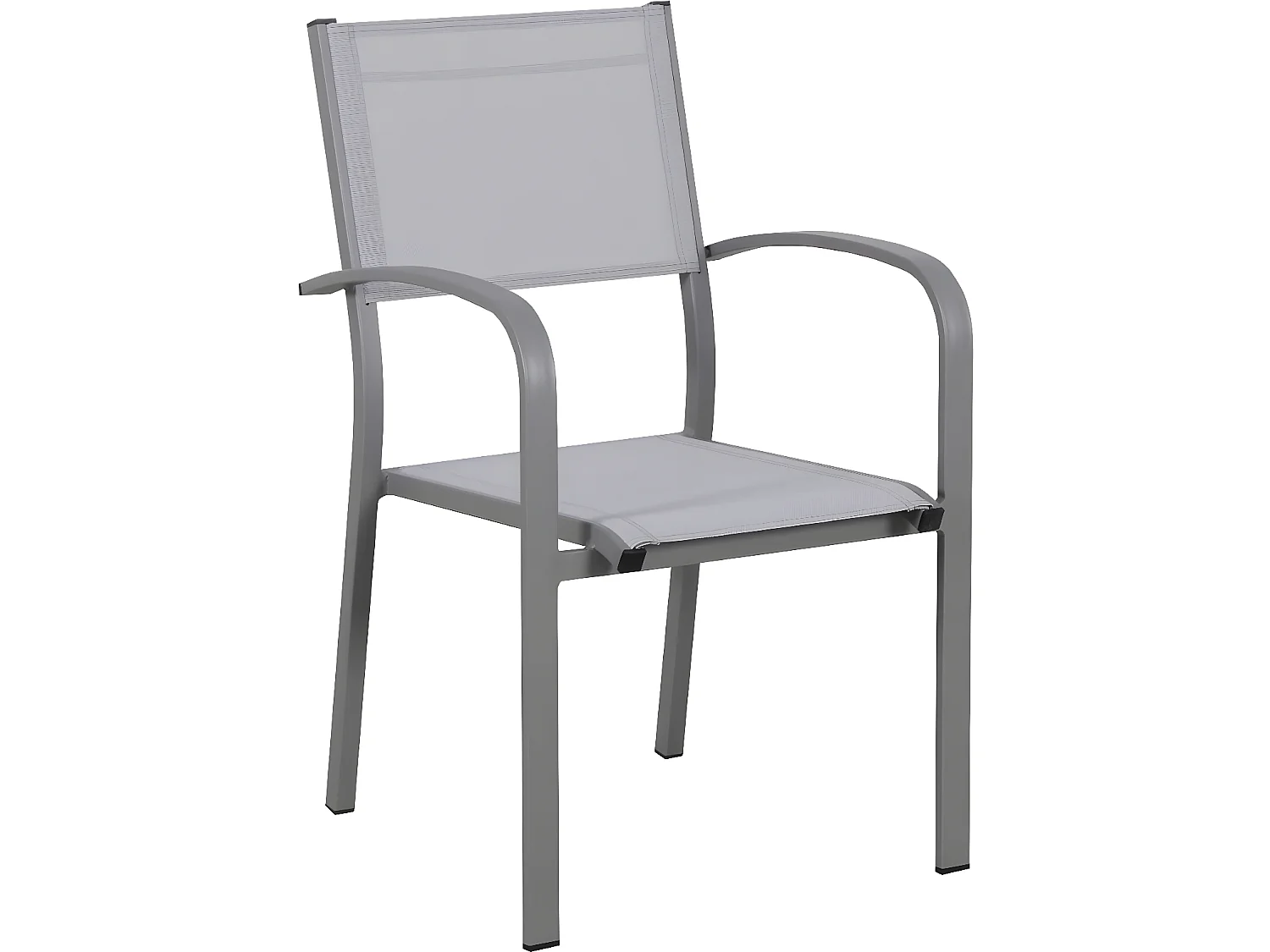 Table de jardin extensible aluminium 270cm + 8 fauteuils empilables textilène gris - LIO 8