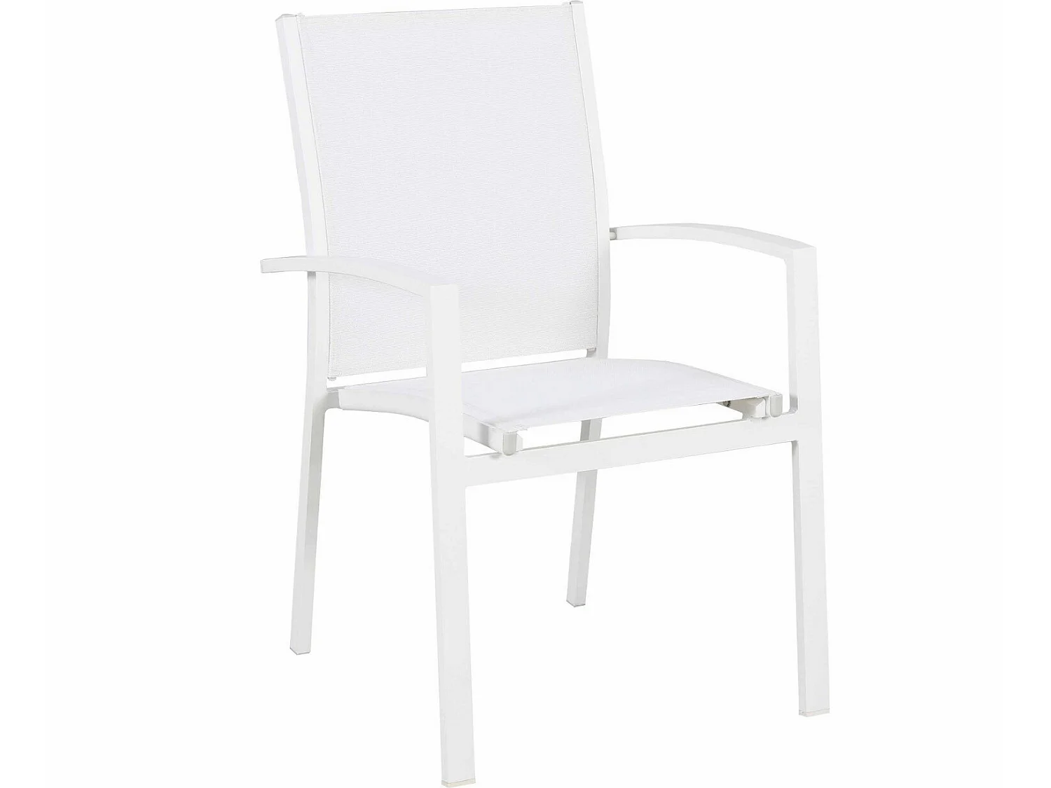 Table de jardin extensible aluminium 270cm + 10 fauteuils empilables textilène - blanc - ANDRA