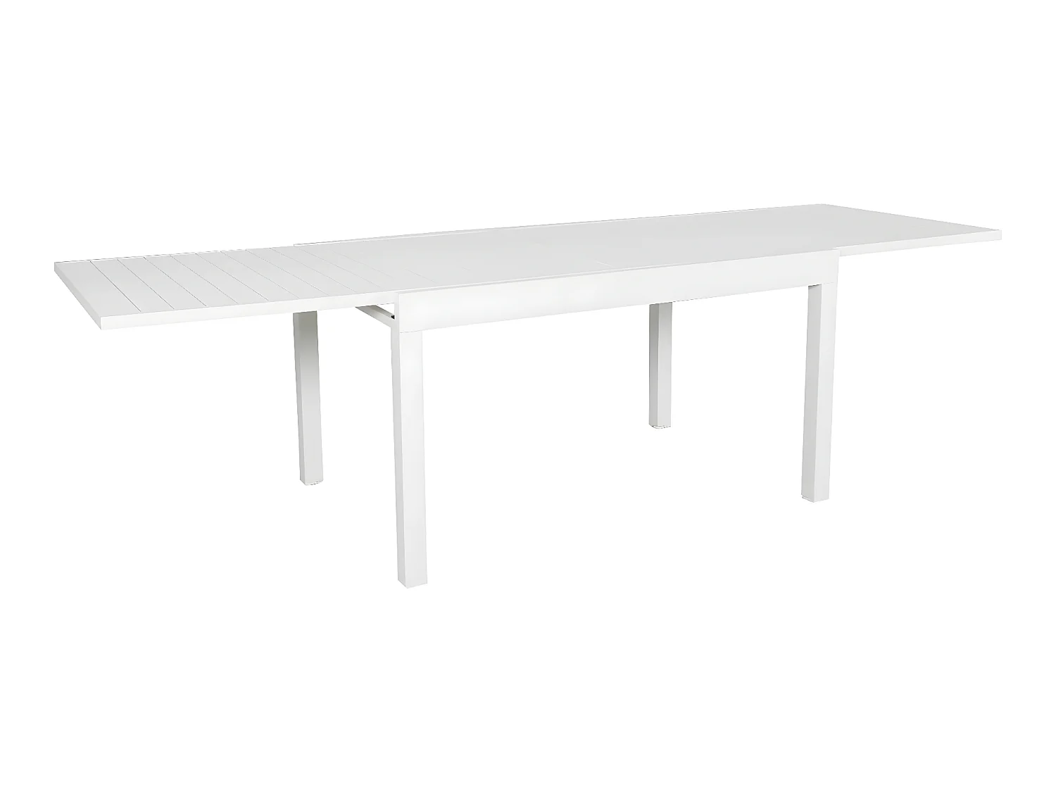 Table de jardin extensible aluminium 270cm + 10 fauteuils empilables textilène - blanc - ANDRA