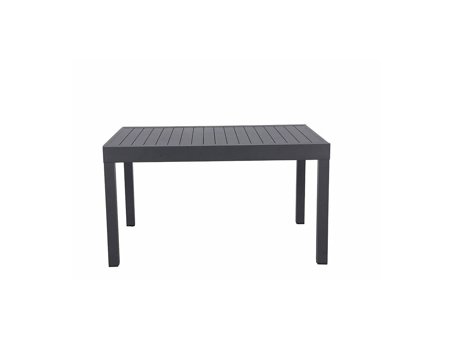 Table de jardin extensible en aluminium 270cm + 10 fauteuils empilables textilène anthracite - MILO 10
