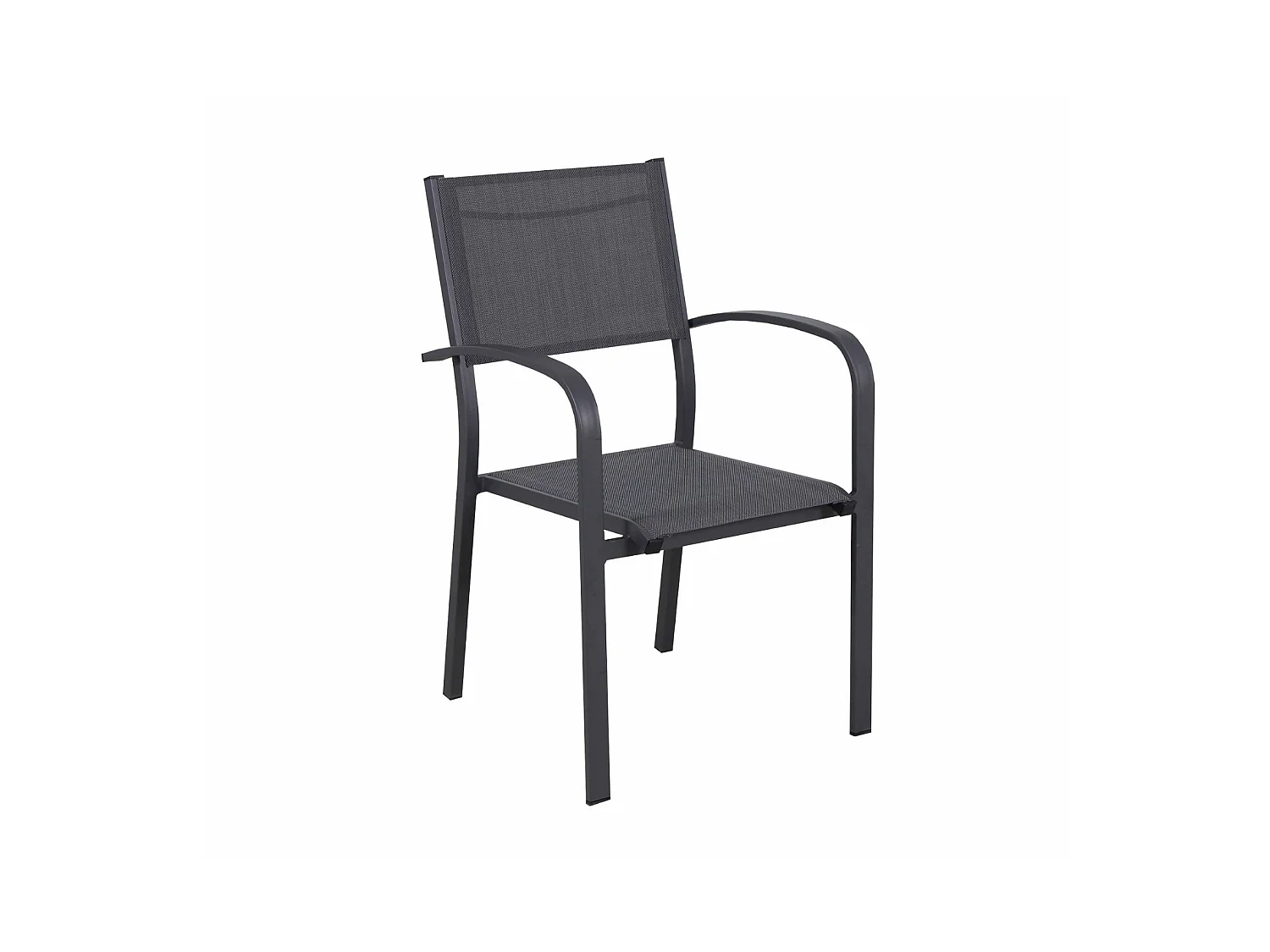 Table de jardin extensible en aluminium 270cm + 10 fauteuils empilables textilène anthracite - MILO 10
