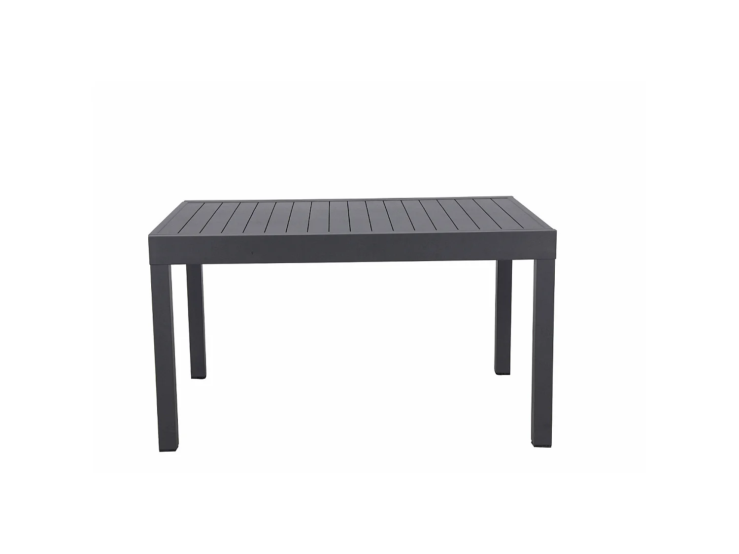 Table de jardin extensible en aluminium 270cm + 10 fauteuils empilables textilène anthracite - MILO 10