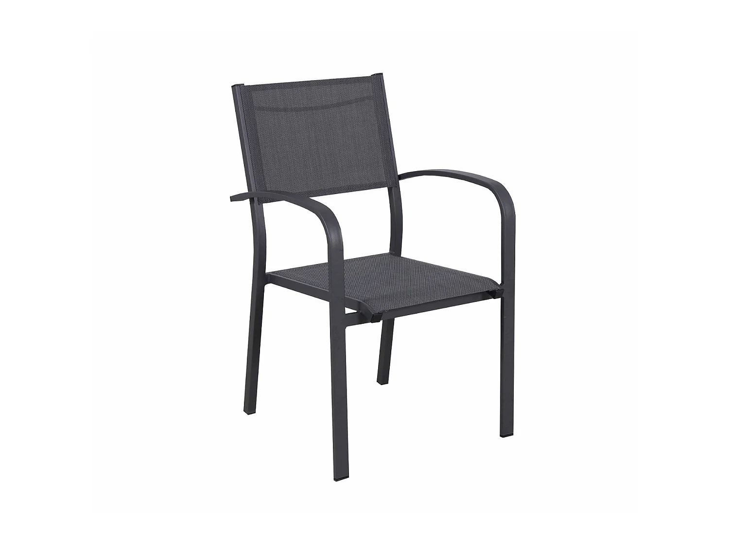 Table de jardin extensible en aluminium 270cm + 10 fauteuils empilables textilène anthracite - MILO 10