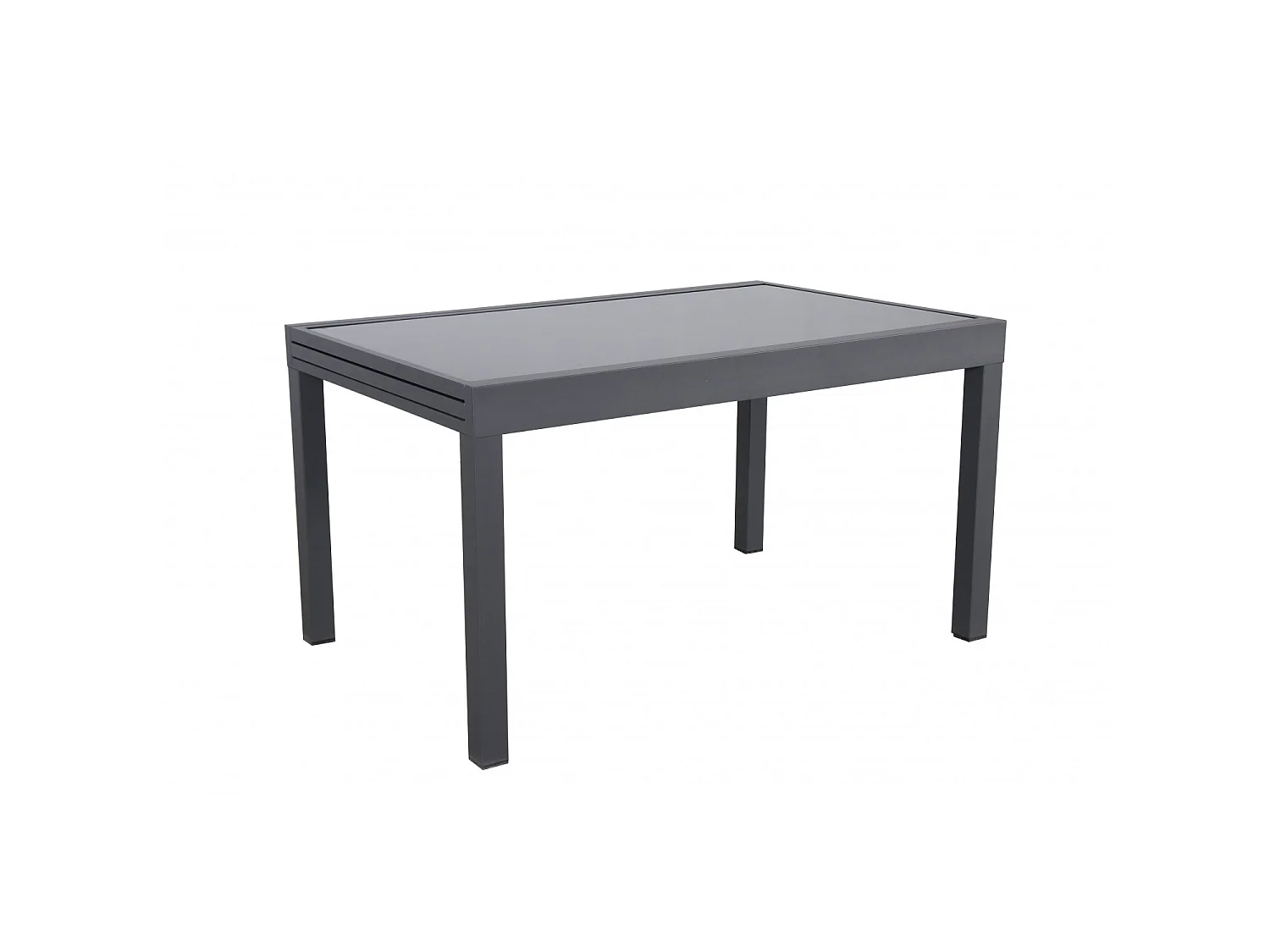 Table de jardin extensible aluminium 270cm + 10 fauteuils empilables textilène anthracite gris - LIO 10