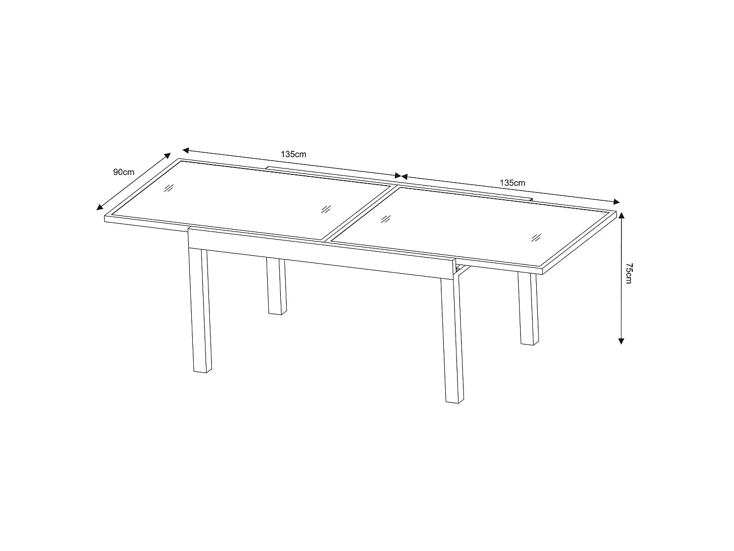 Table de jardin extensible aluminium 270cm + 10 fauteuils empilables textilène anthracite gris - LIO 10