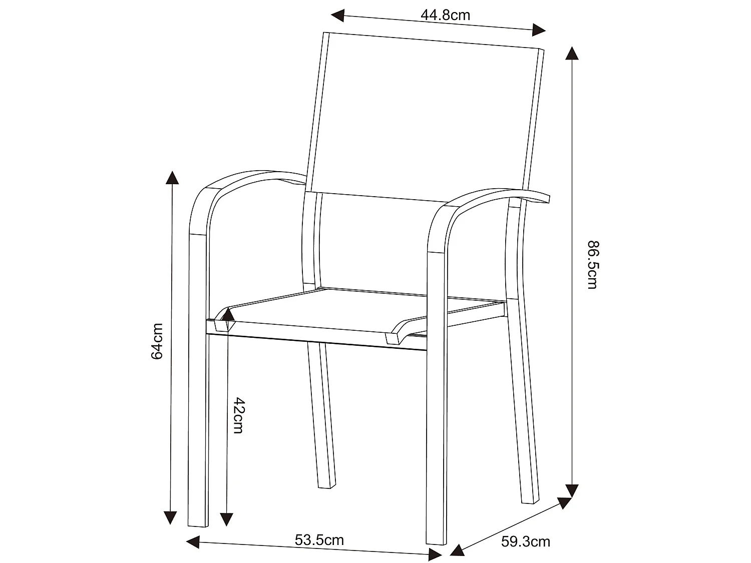 Table de jardin extensible en aluminium 270cm + 10 fauteuils empilables textilène anthracite gris - MILO 10