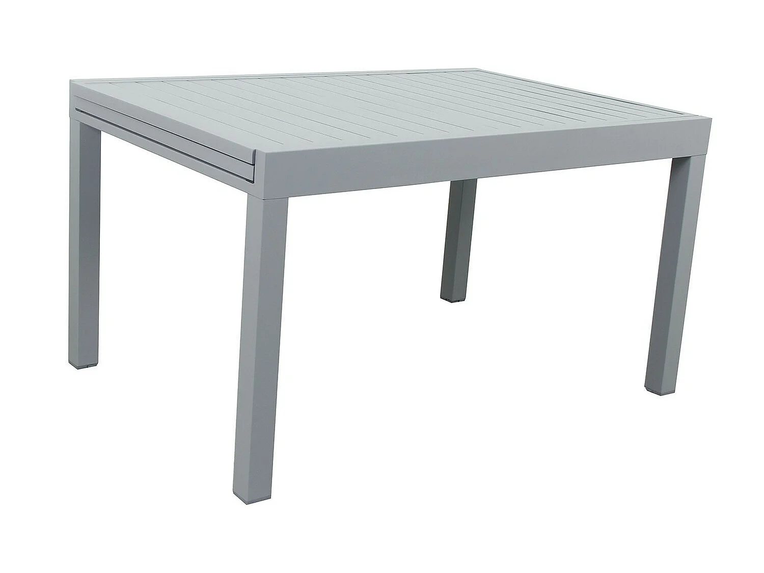 Table de jardin extensible aluminium 135/270cm + 10 fauteuils empilables textilène gris - ANDRA 10
