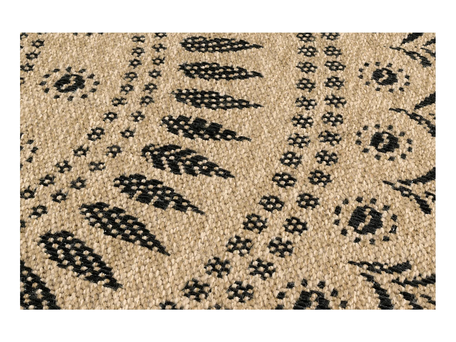 Tapis extérieur rond - 120cm - naturel - 100% polypropylène résistant aux UV - 1400 gr/m² - IZAR