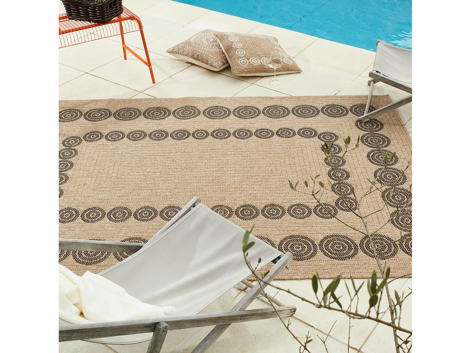Tapis extérieur - 200x290cm - naturel - 100% polypropylène résistant aux UV - 1400 gr/m² - HOYA