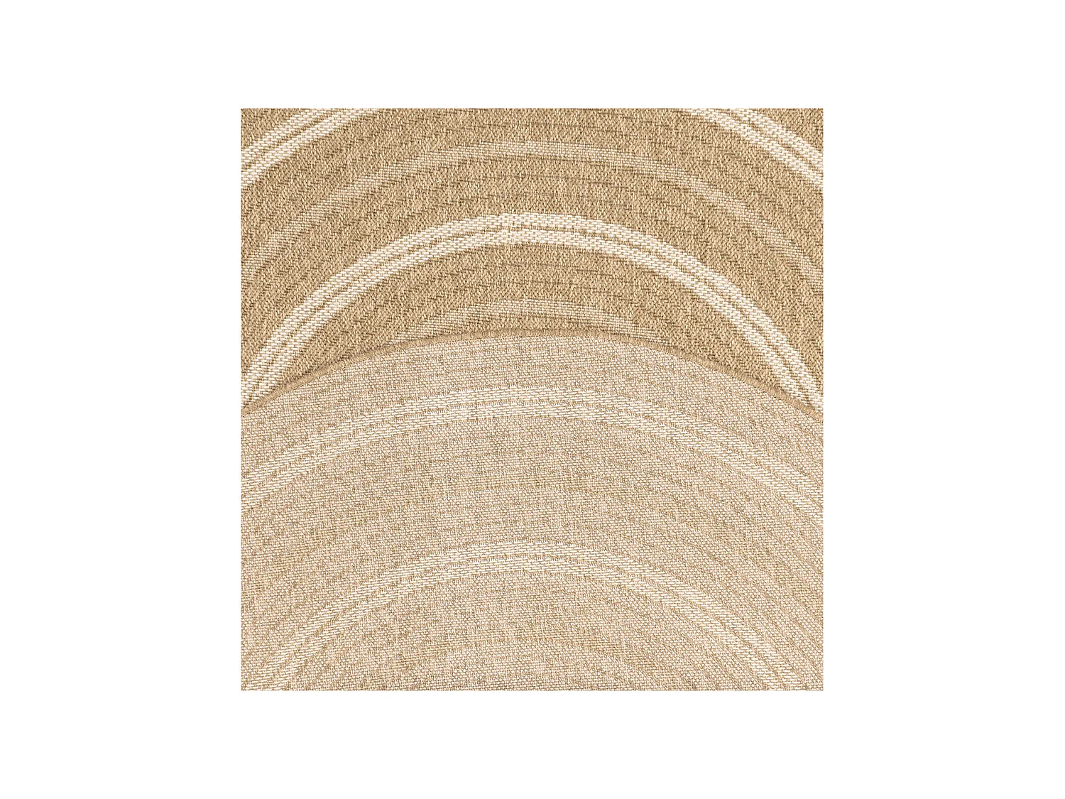 Tapis extérieur rond - 160cm - naturel - 100% polypropylène résistant aux UV - 1400 gr/m² - TYCIA