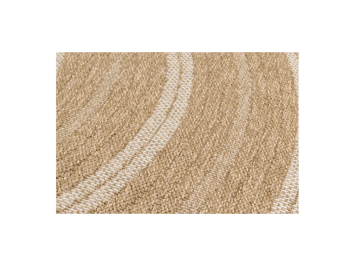 Tapis extérieur rond - 160cm - naturel - 100% polypropylène résistant aux UV - 1400 gr/m² - TYCIA