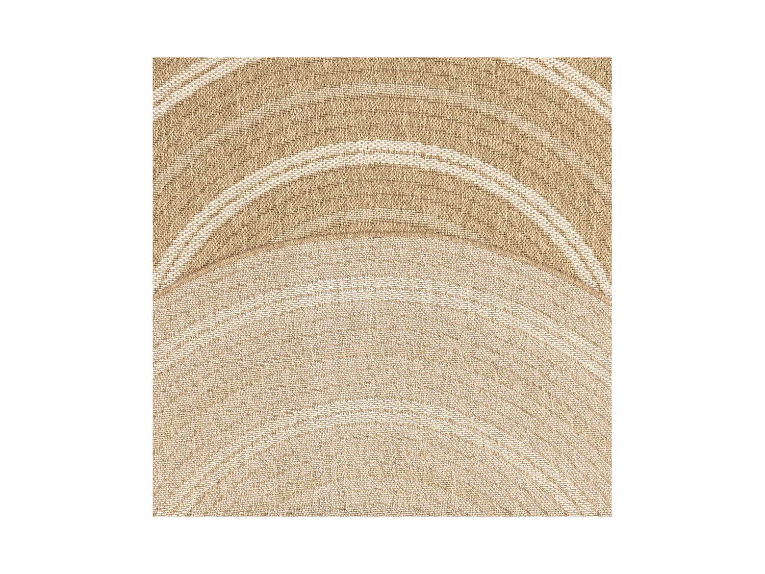 Tapis extérieur rond - 160cm - naturel - 100% polypropylène résistant aux UV - 1400 gr/m² - TYCIA