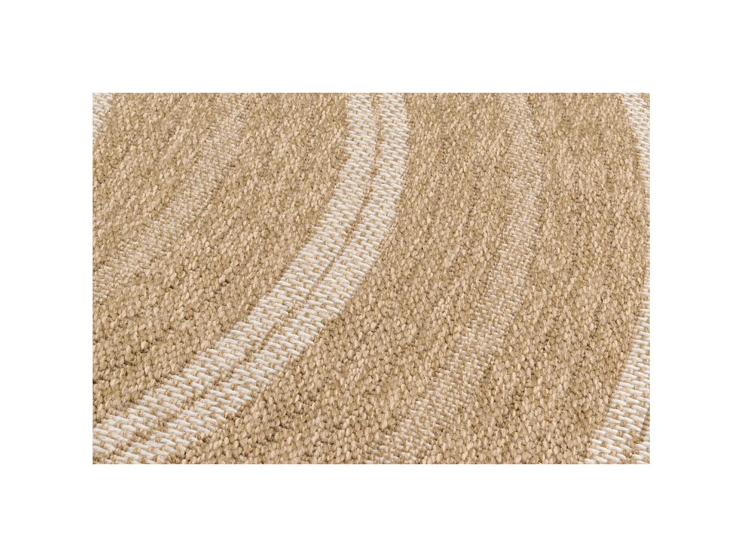 Tapis extérieur rond - 160cm - naturel - 100% polypropylène résistant aux UV - 1400 gr/m² - TYCIA