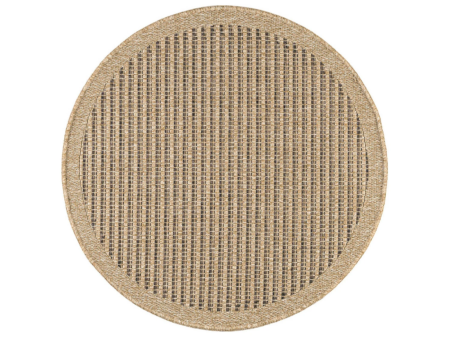 Tapis extérieur rond - 80cm - naturel - 100% polypropylène résistant aux UV - 1400 gr/m² - KAFÉ