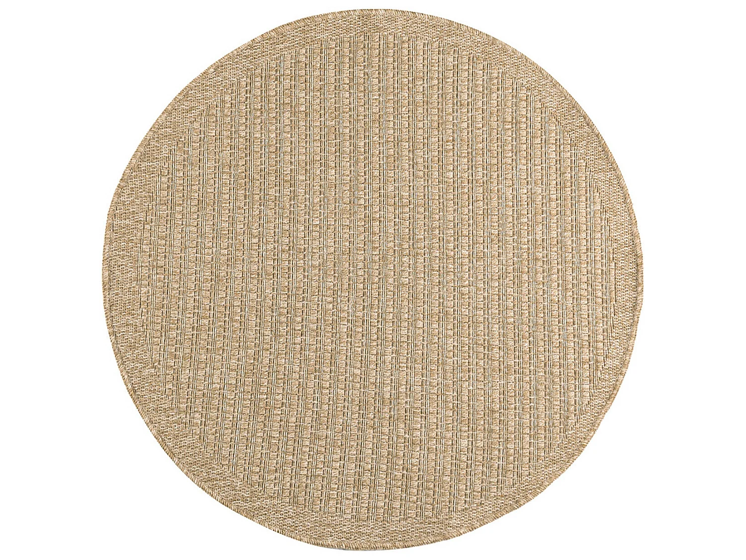 Tapis extérieur rond - 160cm - naturel - 100% polypropylène résistant aux UV - 1400 gr/m² - EDEN
