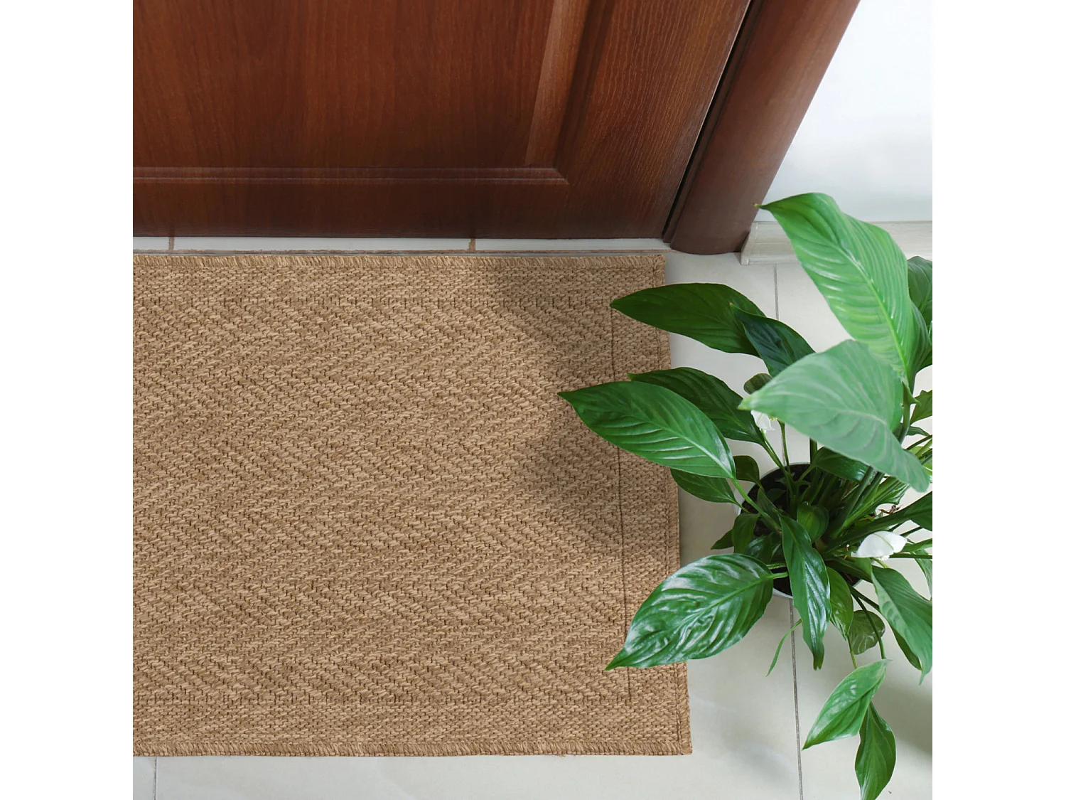 Tapis extérieur - 60x90cm - naturel - 100% polypropylène résistant aux UV - 1400 gr/m² - LYS