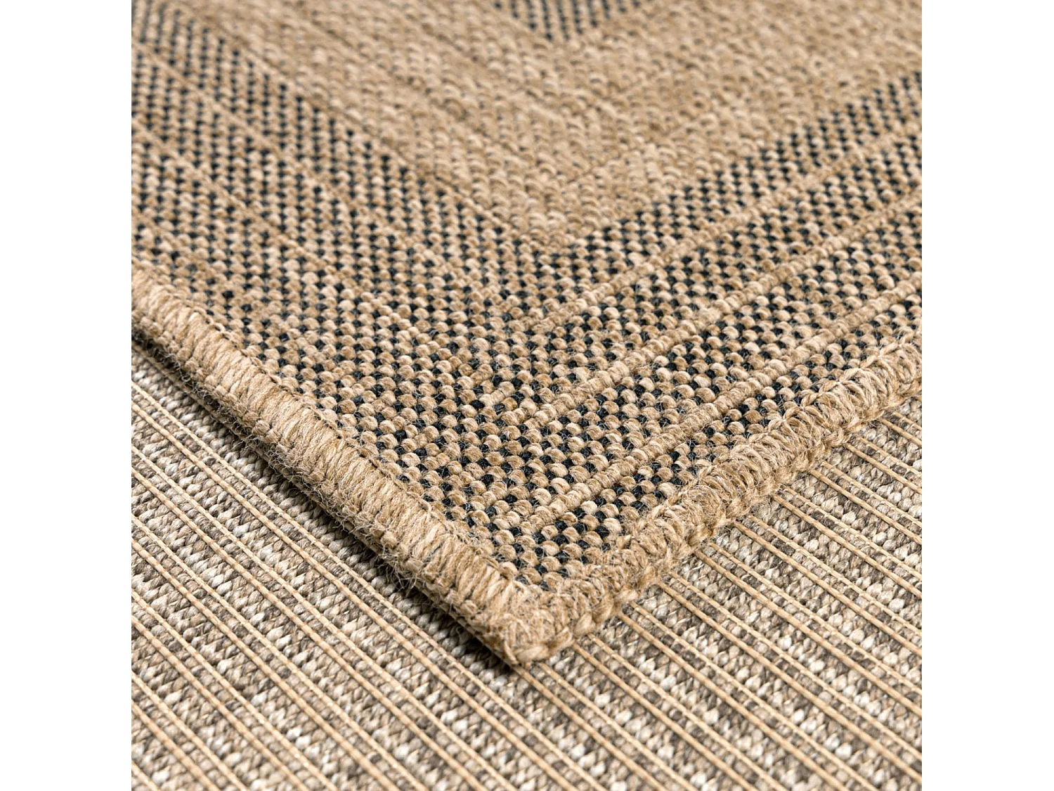 Tapis extérieur - 200x290cm - naturel - 100% polypropylène résistant aux UV - 1400 gr/m² - CORA