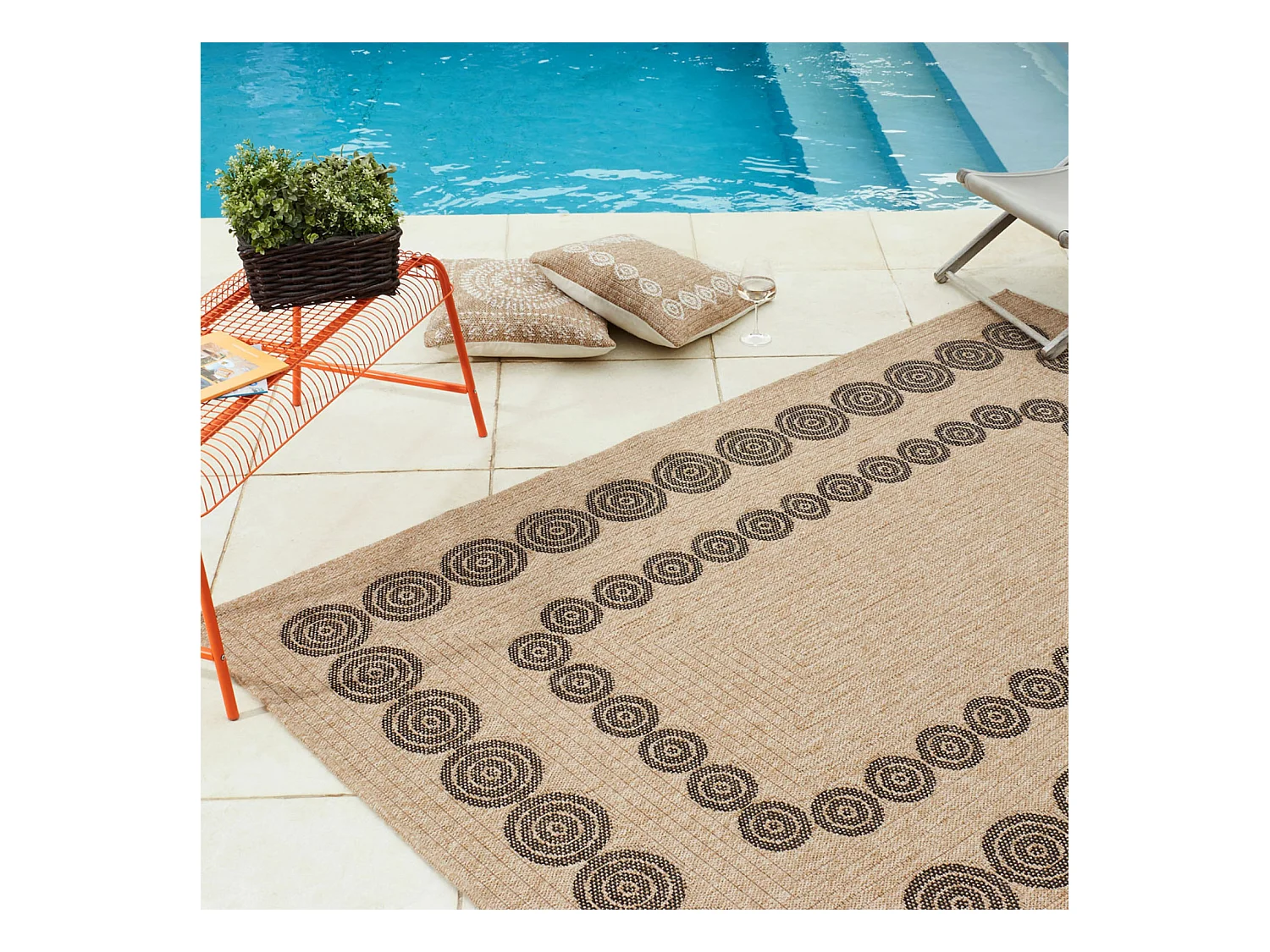 Tapis extérieur - 160x230cm - naturel - 100% polypropylène résistant aux UV - 1400 gr/m² - HOYA