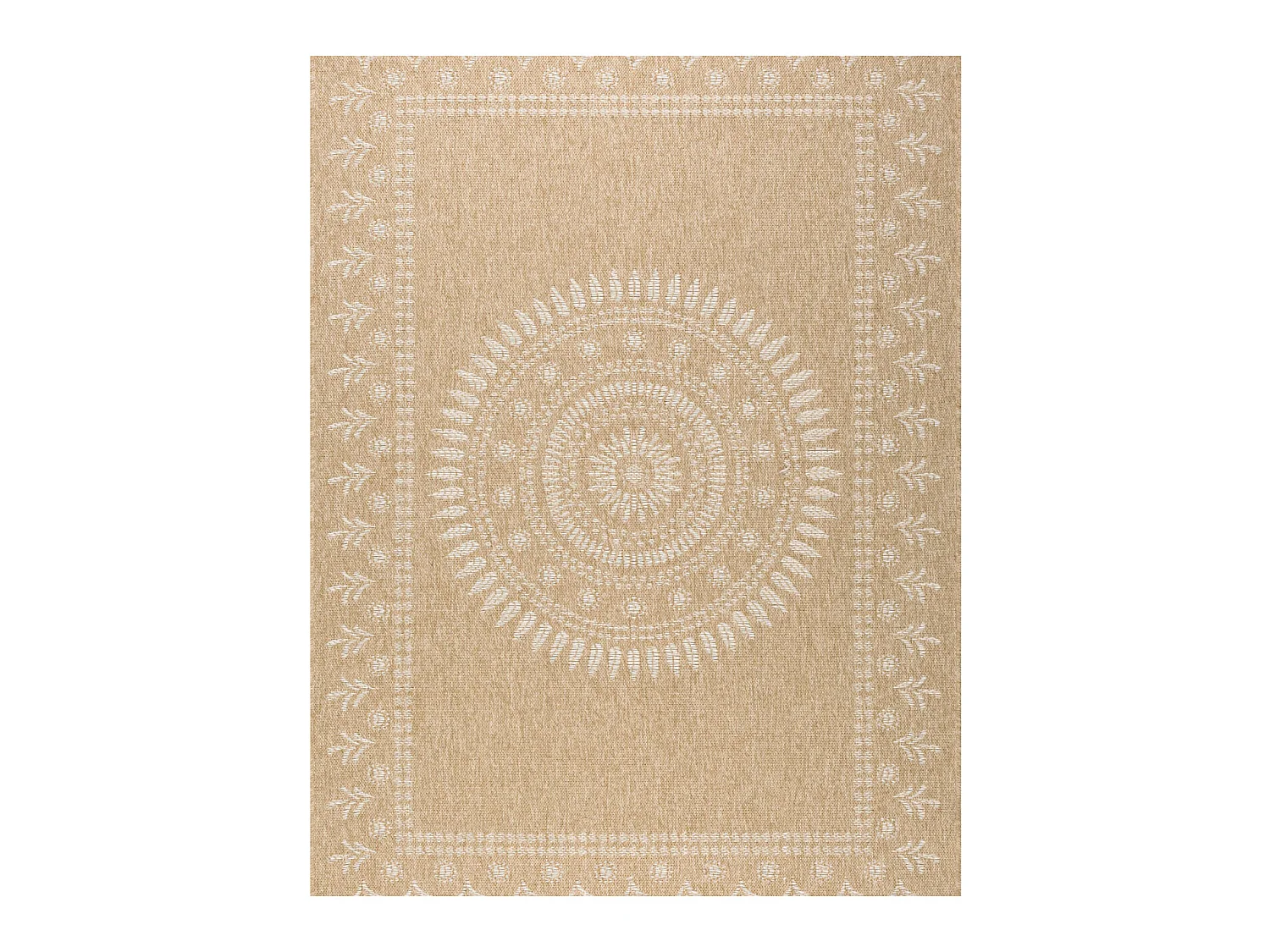 Tapis extérieur - 160x230cm - naturel - 100% polypropylène résistant aux UV - 1400 gr/m² - PAVOT