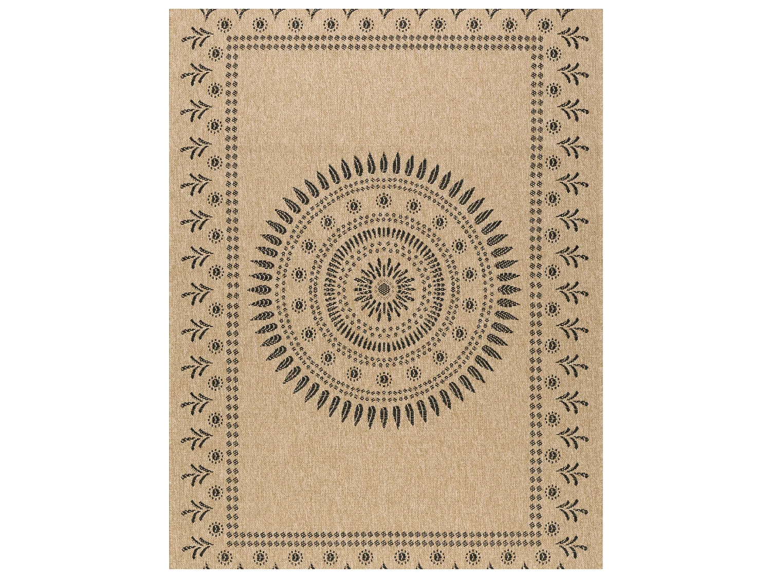 Tapis extérieur - 120x170cm - naturel - 100% polypropylène résistant aux UV - 1400 gr/m² - IZAR