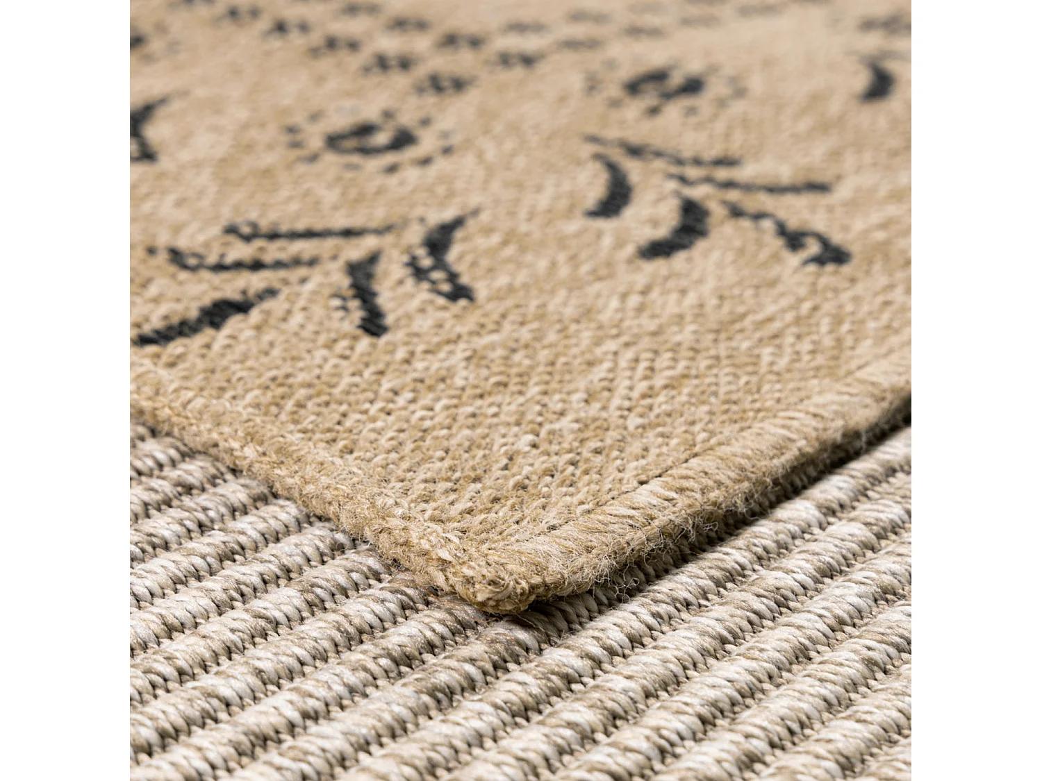 Tapis extérieur - 120x170cm - naturel - 100% polypropylène résistant aux UV - 1400 gr/m² - IZAR