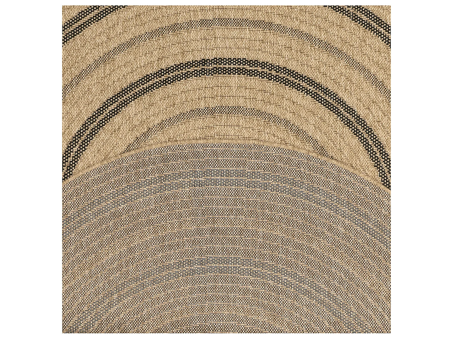 Tapis extérieur rond - 80cm - naturel - 100% polypropylène résistant aux UV - 1400 gr/m² - NOUR