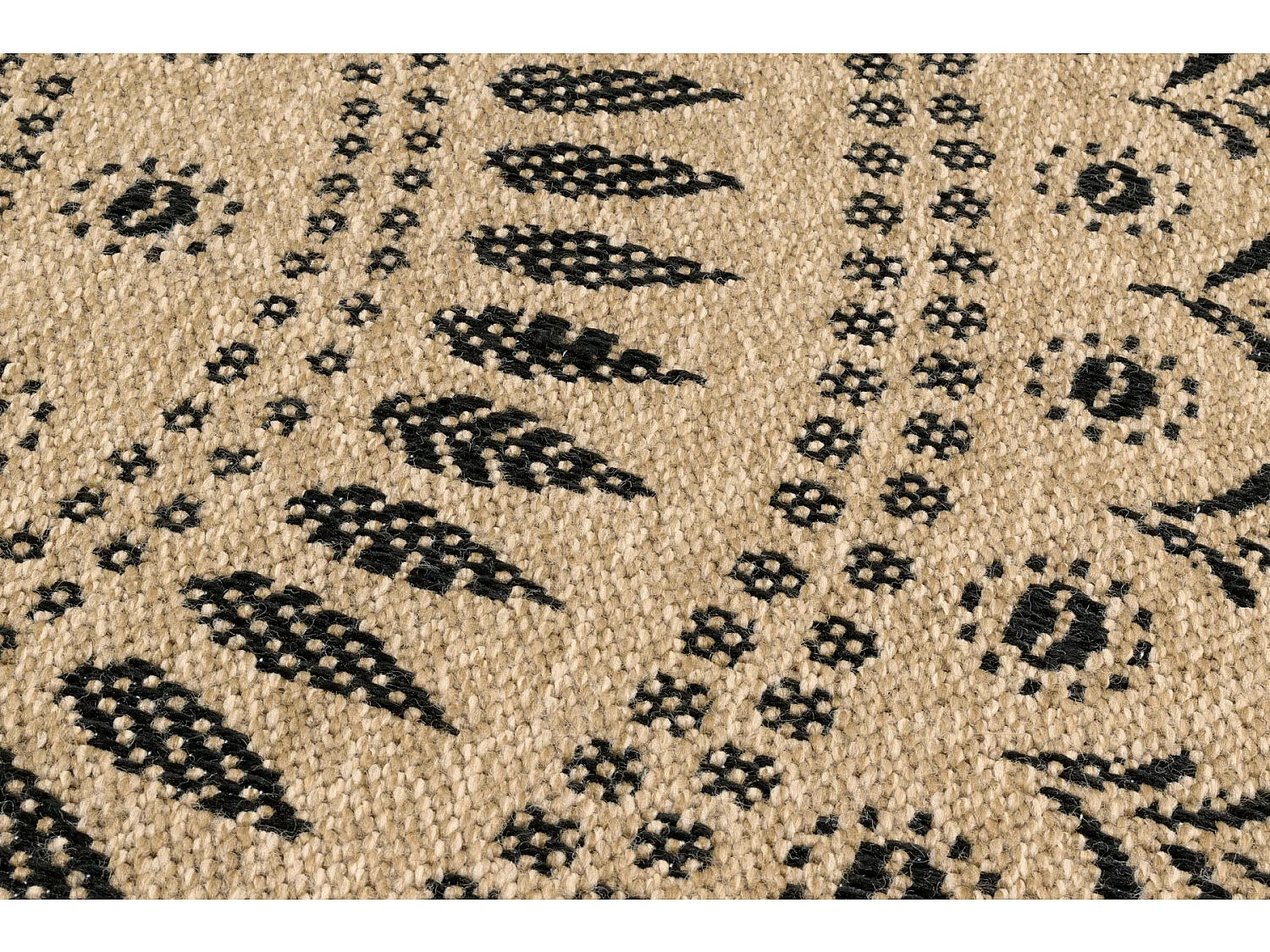 Tapis extérieur rond - 80cm - naturel - 100% polypropylène résistant aux UV - 1400 gr/m² - IZAR