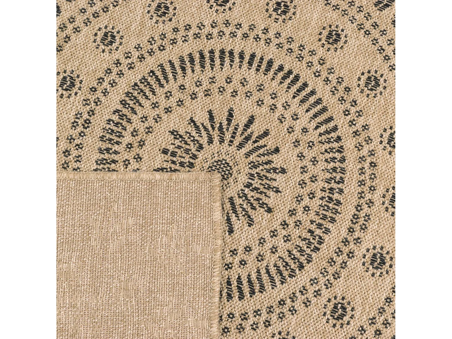 Tapis extérieur rond - 80cm - naturel - 100% polypropylène résistant aux UV - 1400 gr/m² - IZAR
