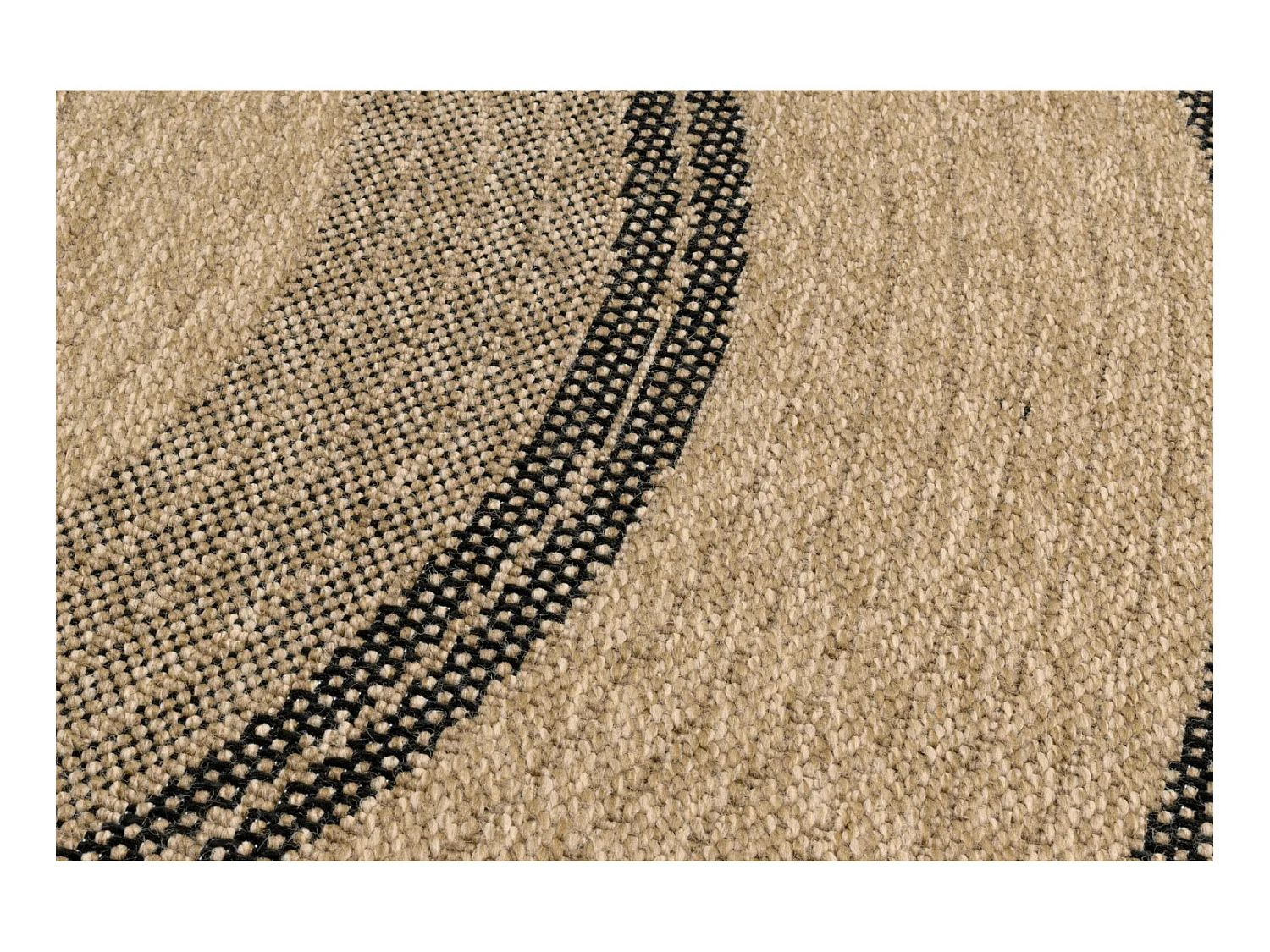 Tapis extérieur rond - 160cm - naturel - 100% polypropylène résistant aux UV - 1400 gr/m² - CORA