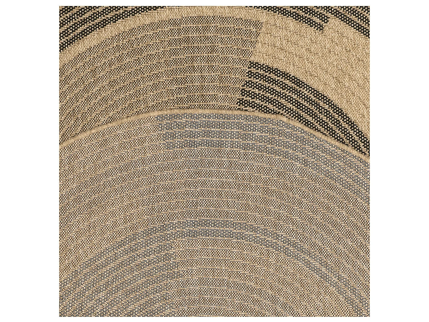 Tapis extérieur rond - 160cm - naturel - 100% polypropylène résistant aux UV - 1400 gr/m² - CORA