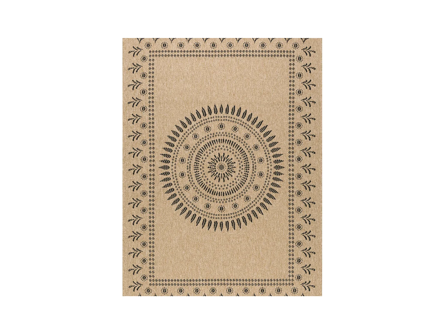 Tapis extérieur - 200x290cm - naturel - 100% polypropylène résistant aux UV - 1400 gr/m² - IZAR