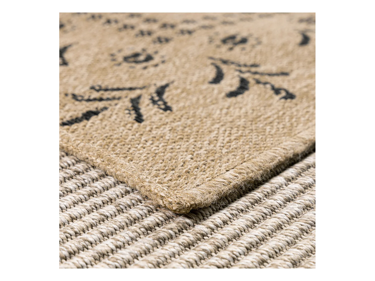 Tapis extérieur - 200x290cm - naturel - 100% polypropylène résistant aux UV - 1400 gr/m² - IZAR
