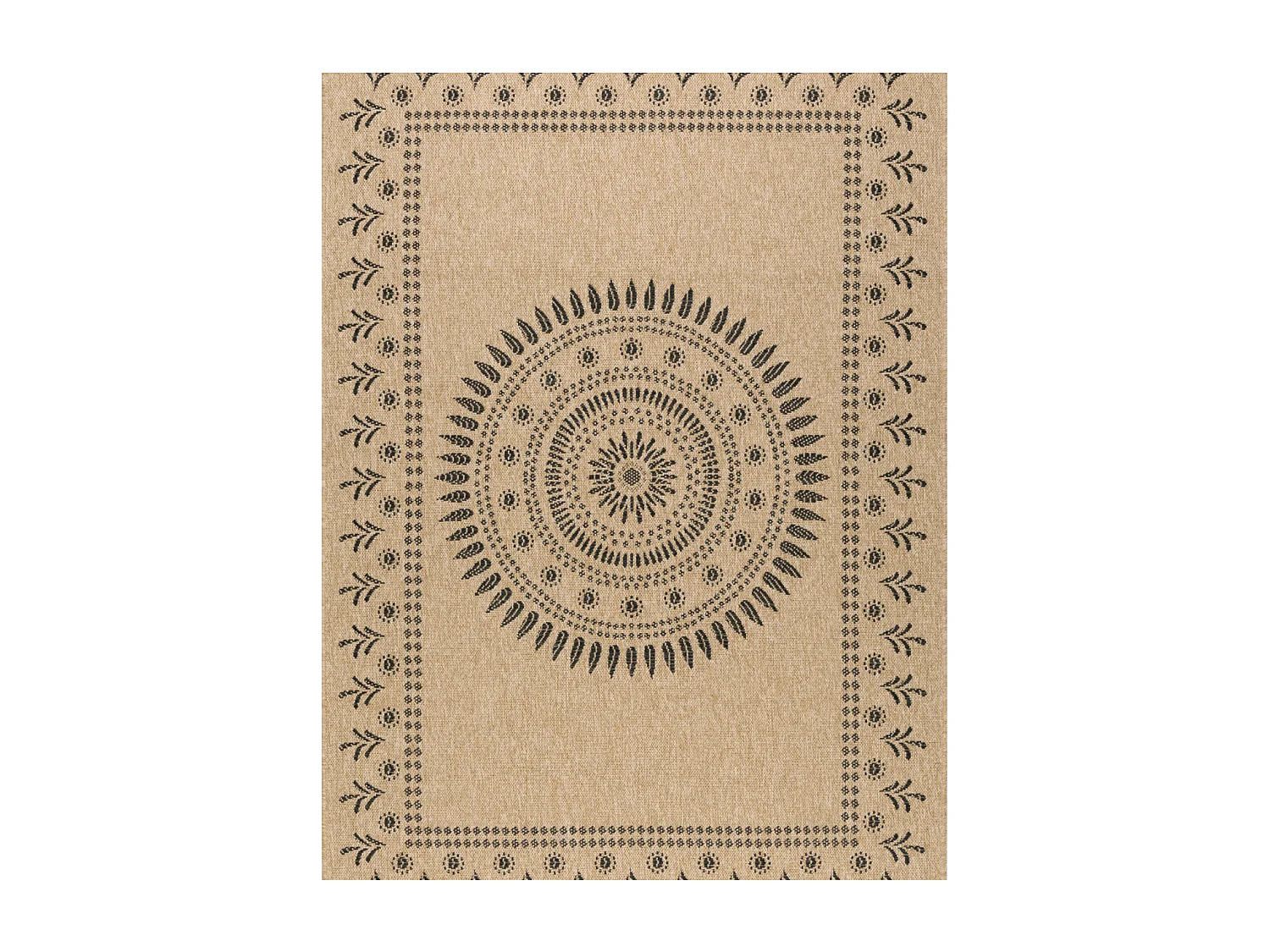 Tapis extérieur - 200x290cm - naturel - 100% polypropylène résistant aux UV - 1400 gr/m² - IZAR