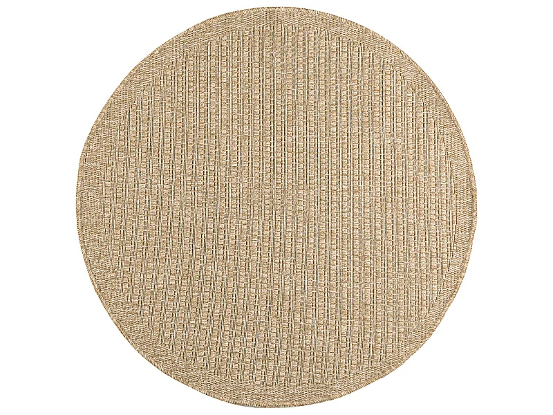 Tapis extérieur rond - 80cm - naturel - 100% polypropylène résistant aux UV - 1400 gr/m² - EDEN