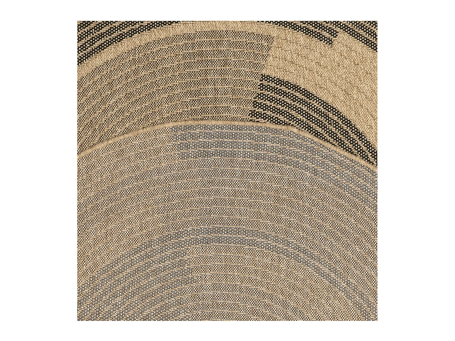 Tapis extérieur rond - 80cm - naturel - 100% polypropylène résistant aux UV - 1400 gr/m² - CORA