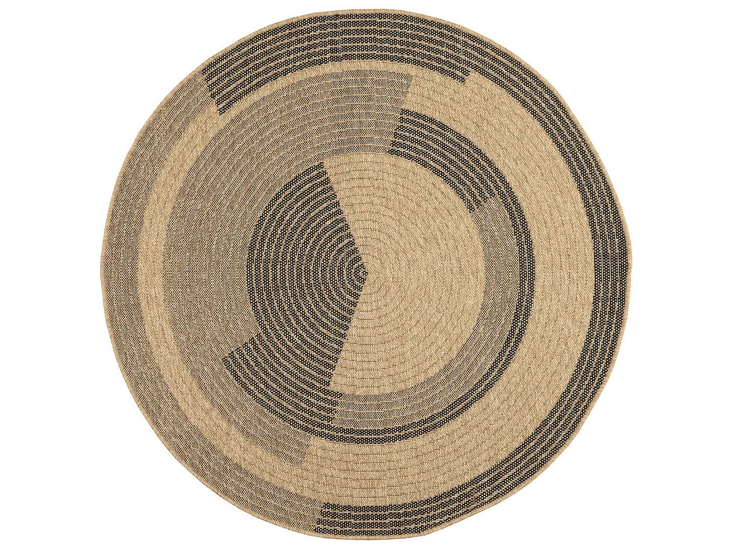 Tapis extérieur rond - 80cm - naturel - 100% polypropylène résistant aux UV - 1400 gr/m² - CORA