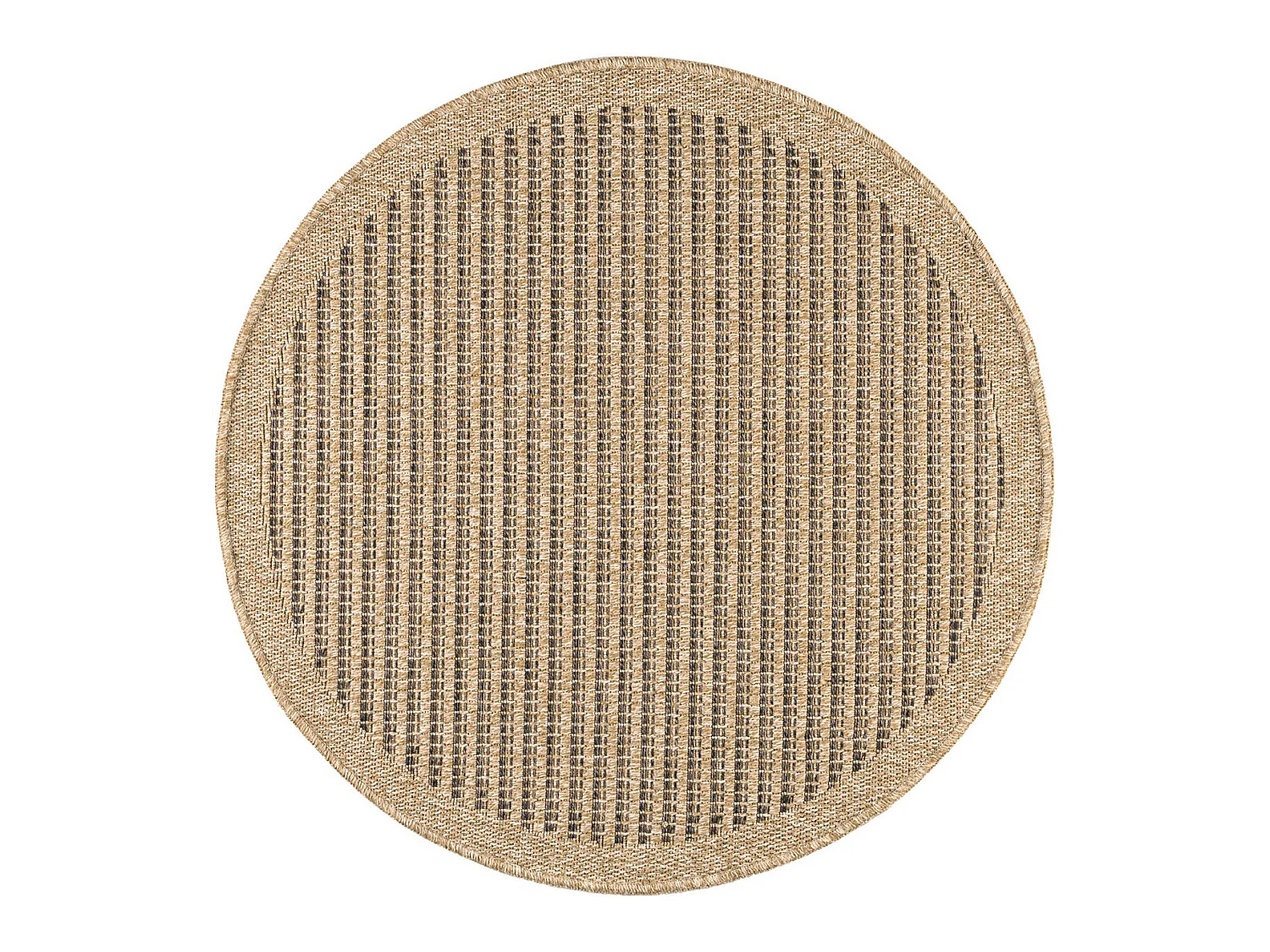 Tapis extérieur rond - 160cm - naturel - 100% polypropylène résistant aux UV - 1400 gr/m² - KAFÉ