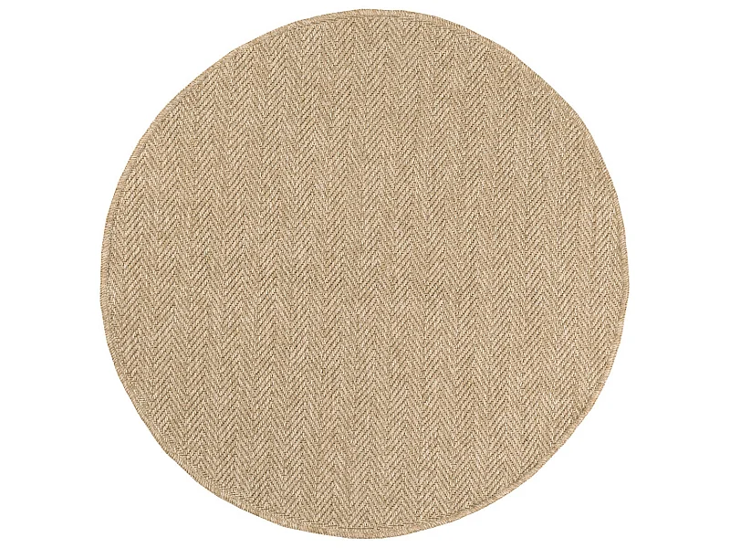 Tapis extérieur rond - 80cm - naturel - 100% polypropylène résistant aux UV - 1400 gr/m² - LYS