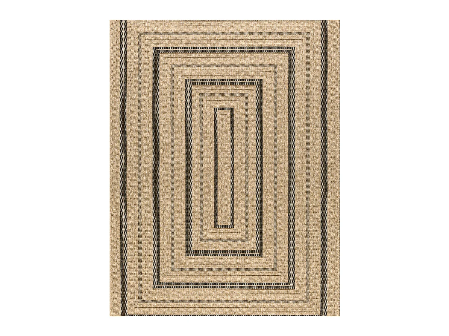Tapis extérieur - 160x230cm - naturel - 100% polypropylène résistant aux UV - 1400 gr/m² - NOUR